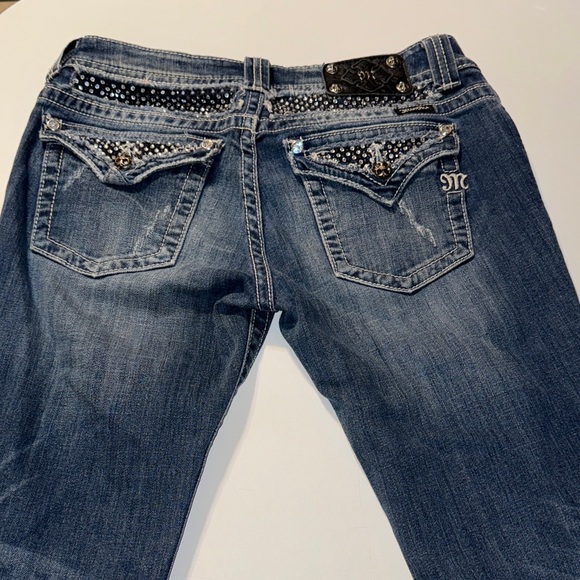 Miss Me Dark Blue Distressed Straight Jeans - Picture 9 of 11